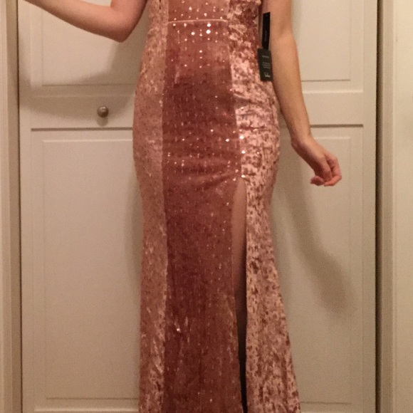 Simply Elegant Blush Pink Sequin Maxi - Picture 7 of 8
